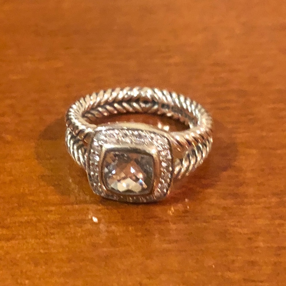 David Yurman Petite Albion Ring with white topaz
